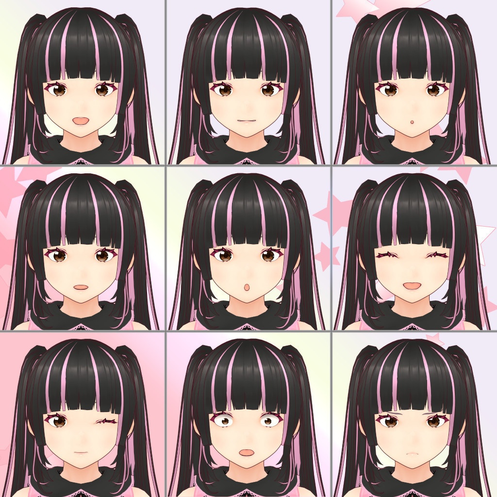 3Dモデル 地雷系女子うぃてゃん