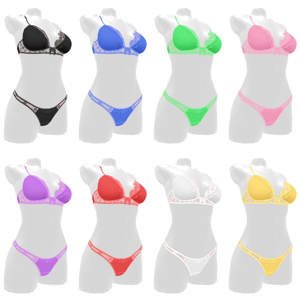 VRoidランジェリー413 涼やかレースのハイレグセットアップ