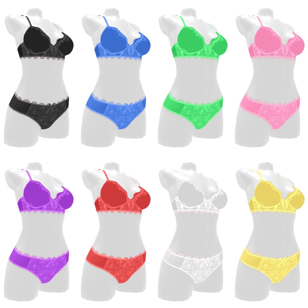 VRoidランジェリー414 包み込むタイプのゆったりセットアップ