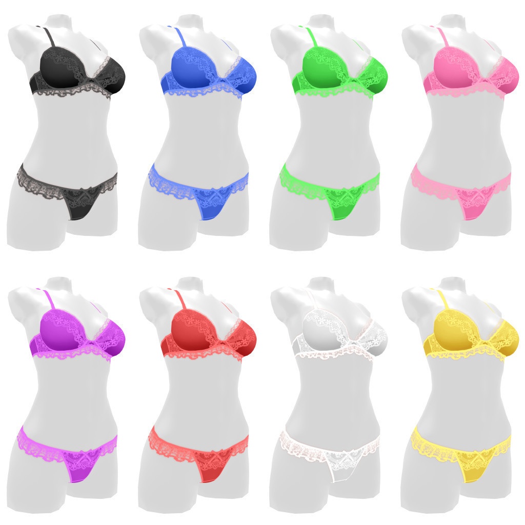 VRoidランジェリー428 ひらひらファンシーフリルのセットアップ