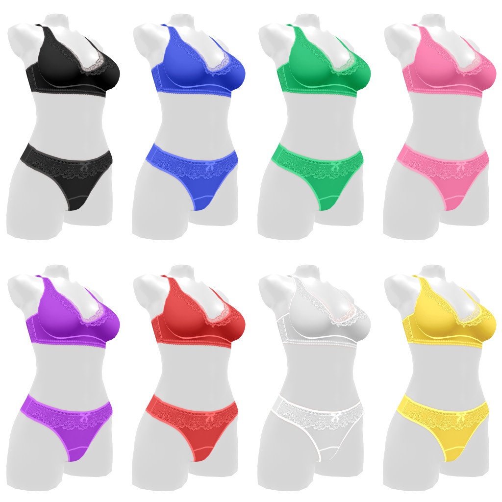 VRoidランジェリー434 やすらぎのノンワイヤーブラショーツ