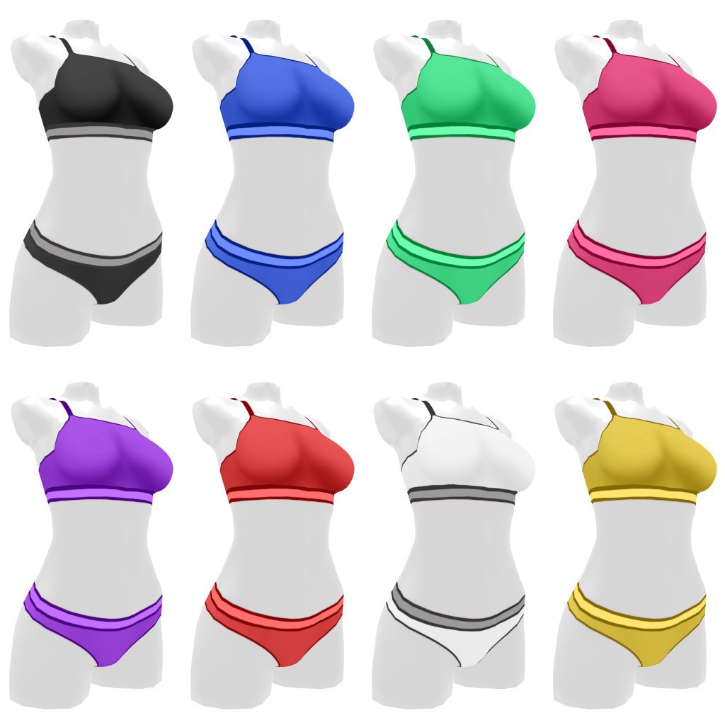 VRoidランジェリー449 スポーティーブランドトップス&ボトムスType-B