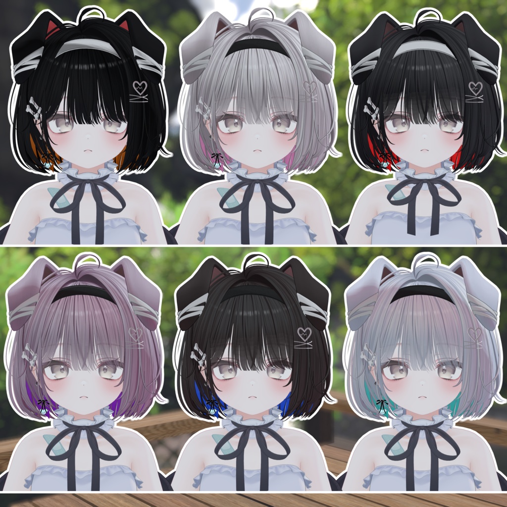 犬ボブヘアインナーカラーテクスチャ