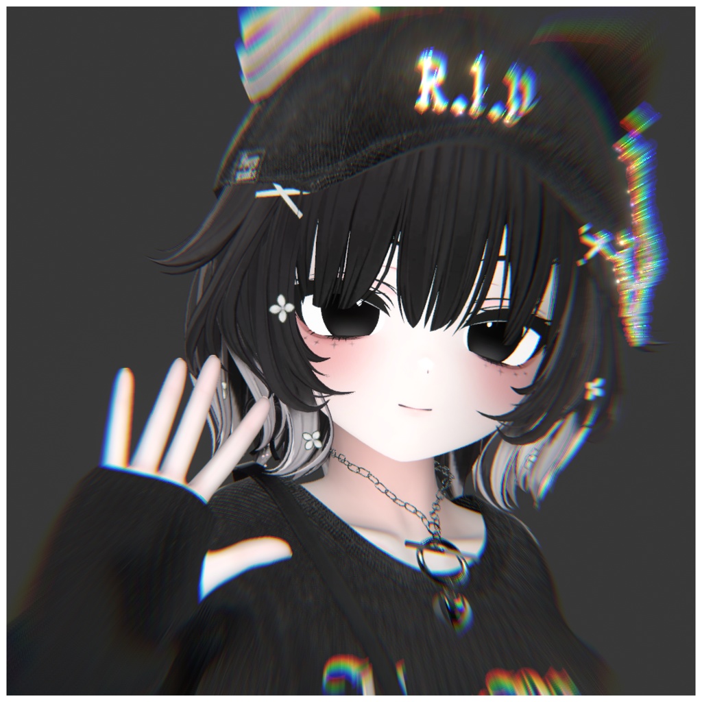 ハートネックレス【VRC用アクセサリー】【8アバター対応】