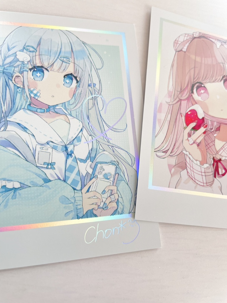 チェキ風オーロラカード 5枚セット(複製ミニサイン入り)