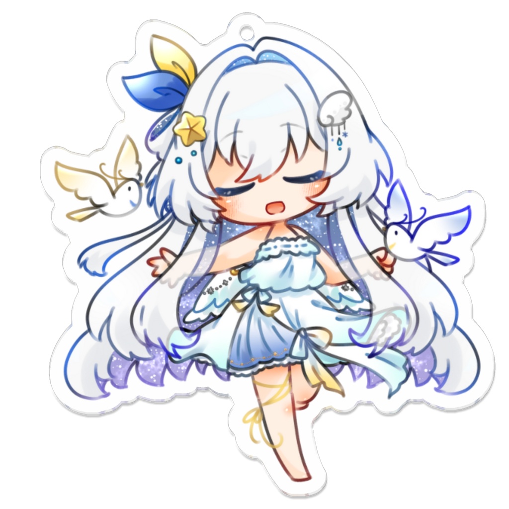 星廻ここ_ミニキャラアクリルキーホルダー