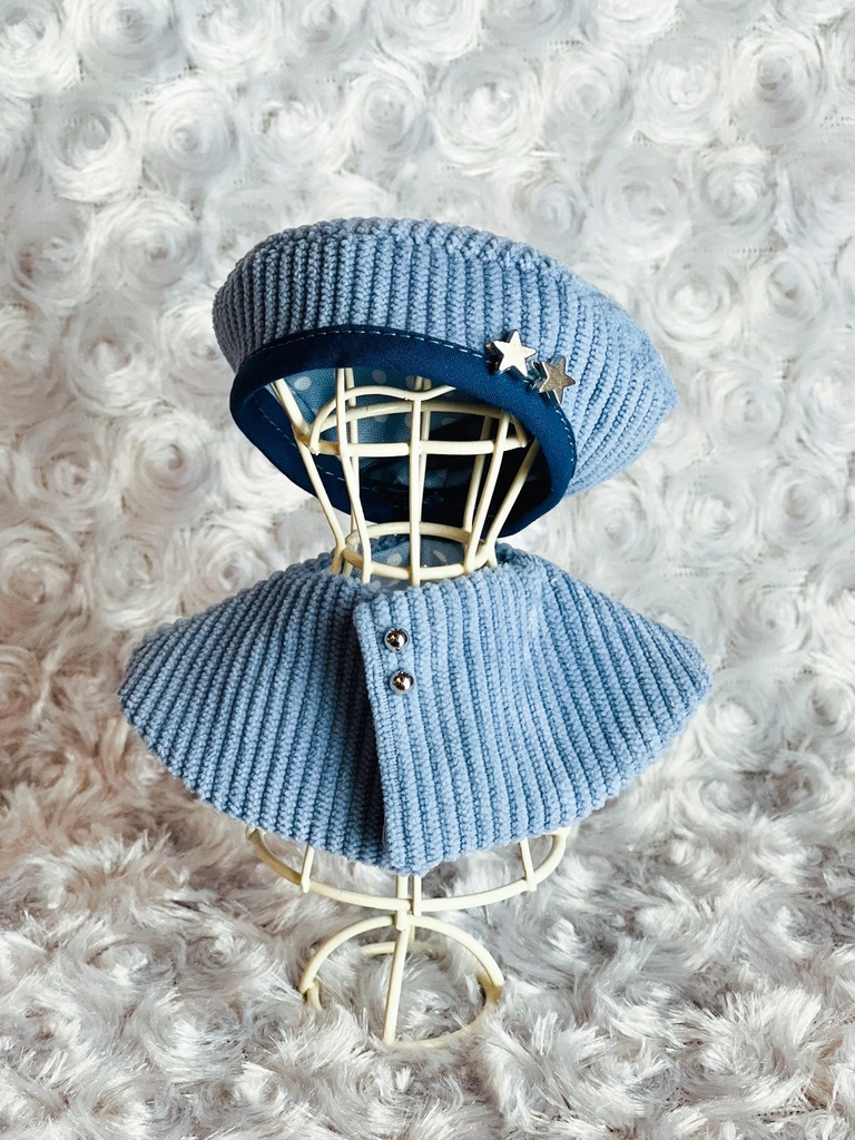 ちびぐるみ用ベレー帽&ポンチョ