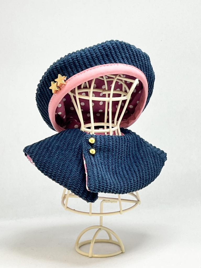 ちびぐるみ用ベレー帽&ポンチョ