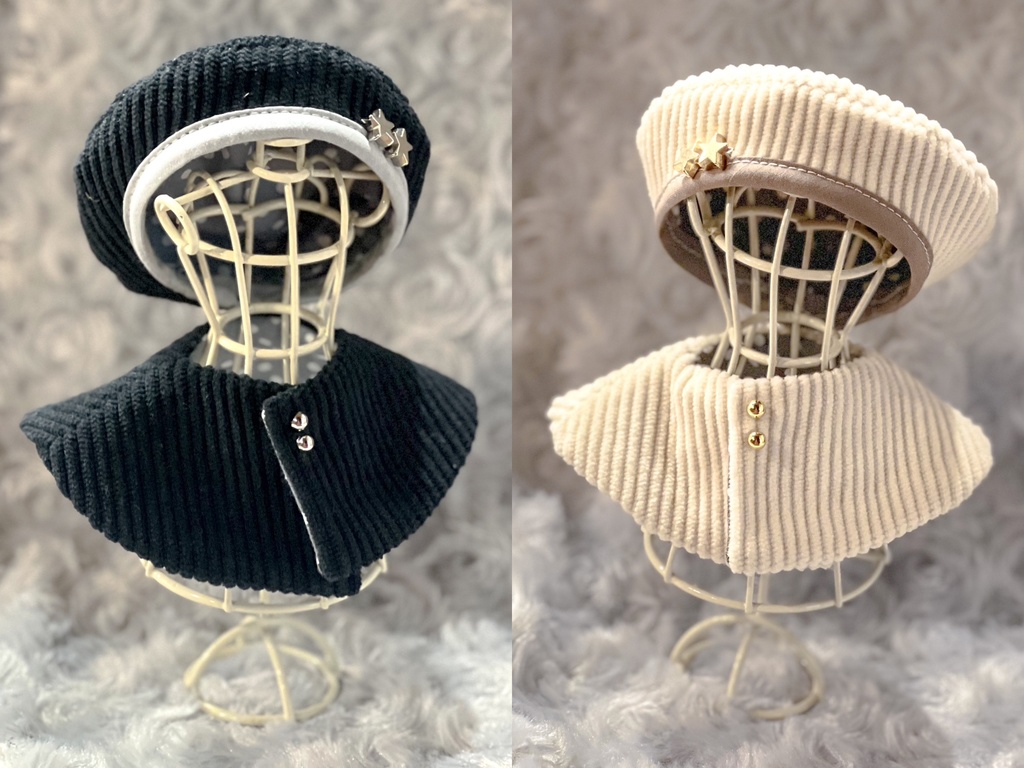 ちびぐるみ用ベレー帽&ポンチョ