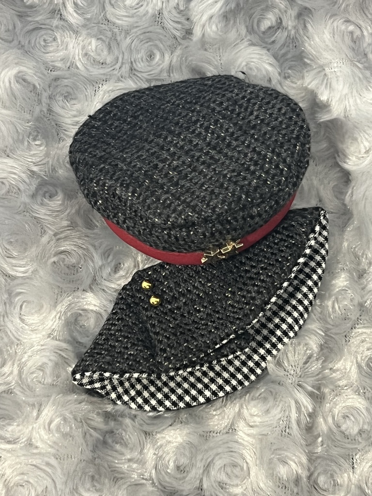 ちびぐるみ用ベレー帽&ポンチョ ツイード