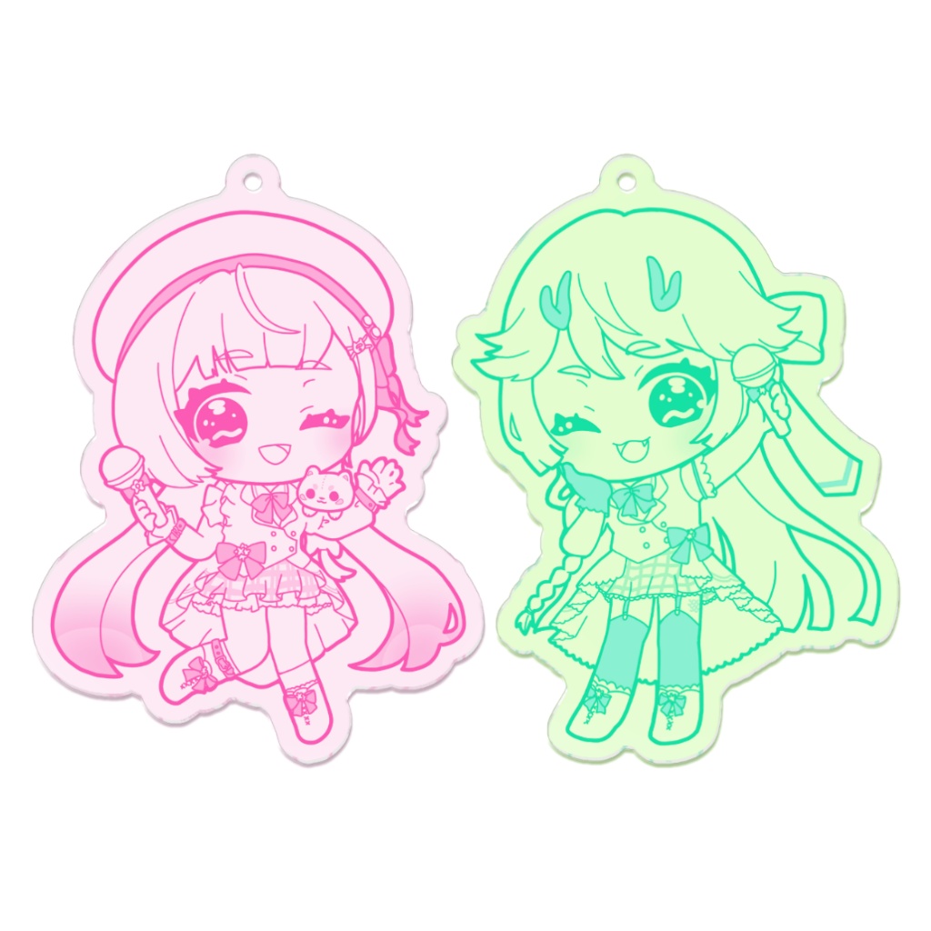 蛍光アクリルキーホルダー