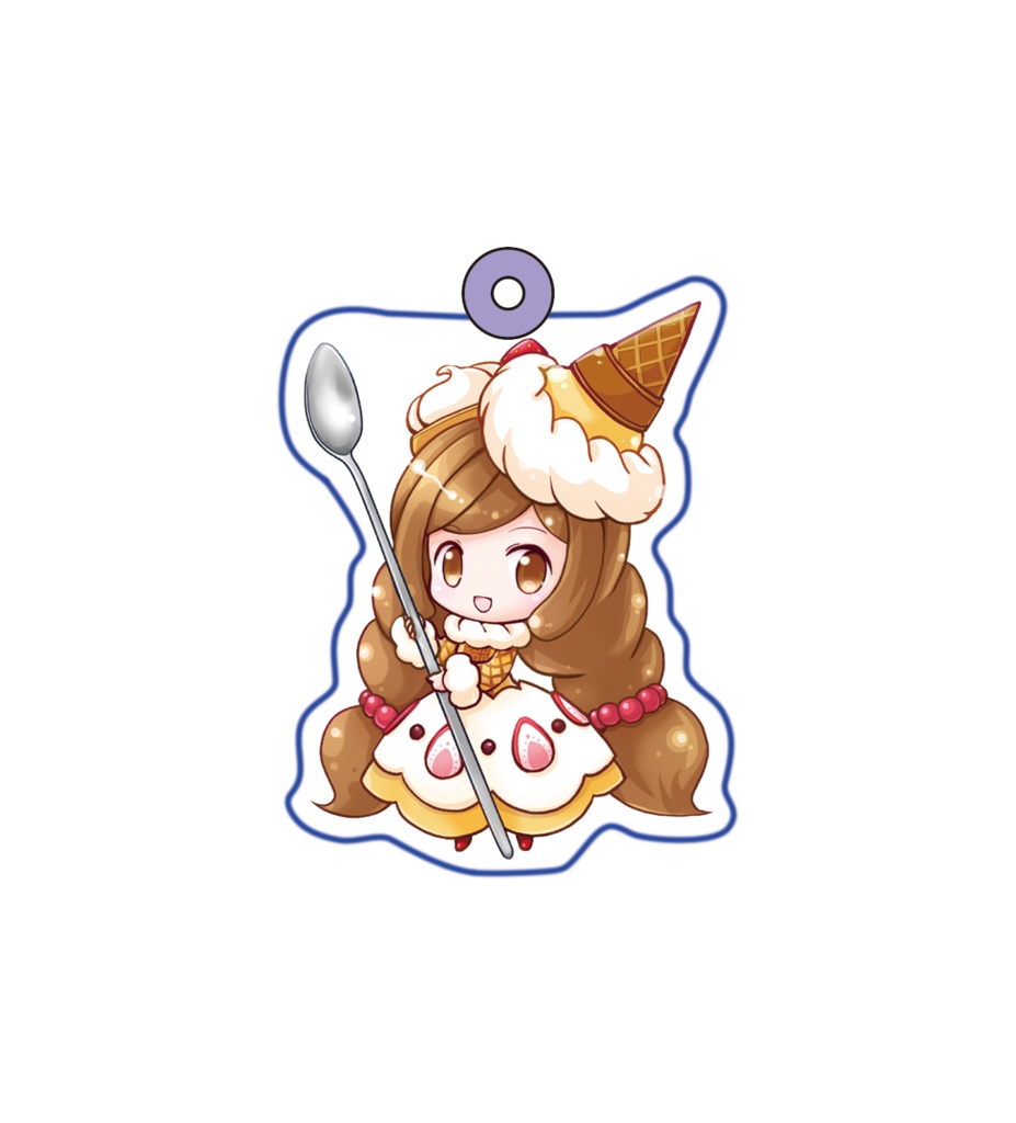 壱オリジナルキャラクター【ショートケーキちゃん】＿アクリルキーホルダー