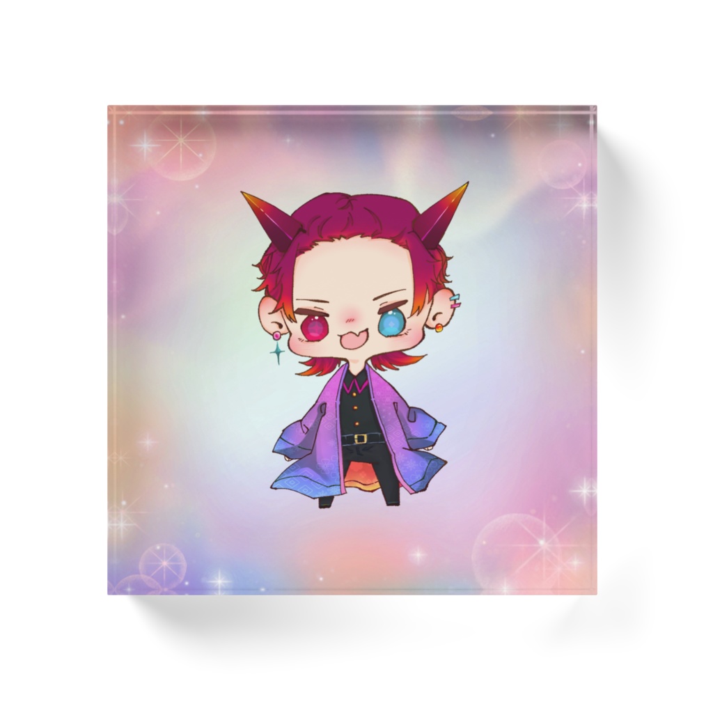 めいめい アクリルブロック ピンク×パステル