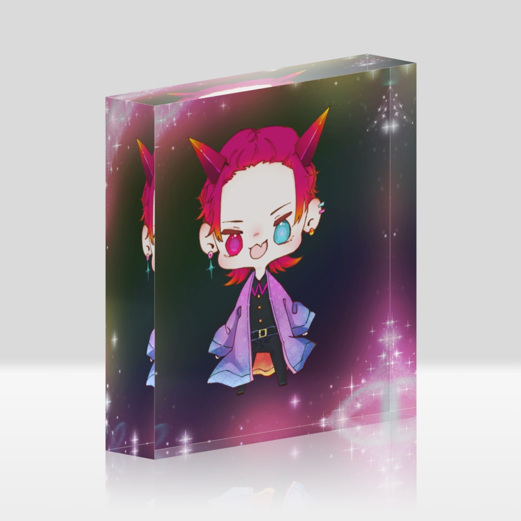 めいめい アクリルブロック ピンク×黒