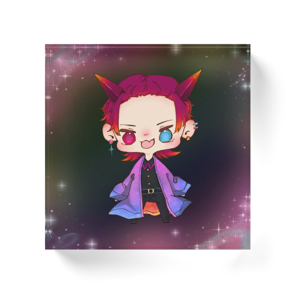 めいめい アクリルブロック ピンク×黒