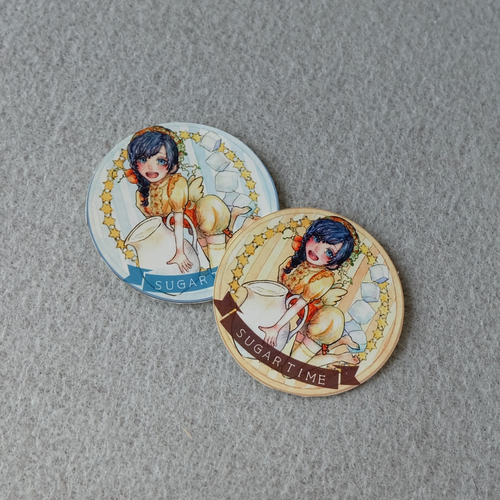 【創作キャラ】コーヒーorティーステッカー 手乗りサナギsweet time