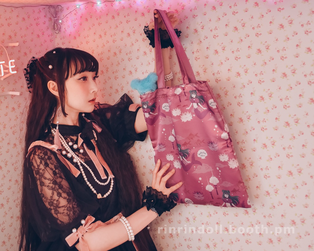 Lotus Mermaid サテントート Satin Tote