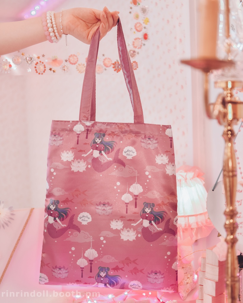 Lotus Mermaid サテントート Satin Tote