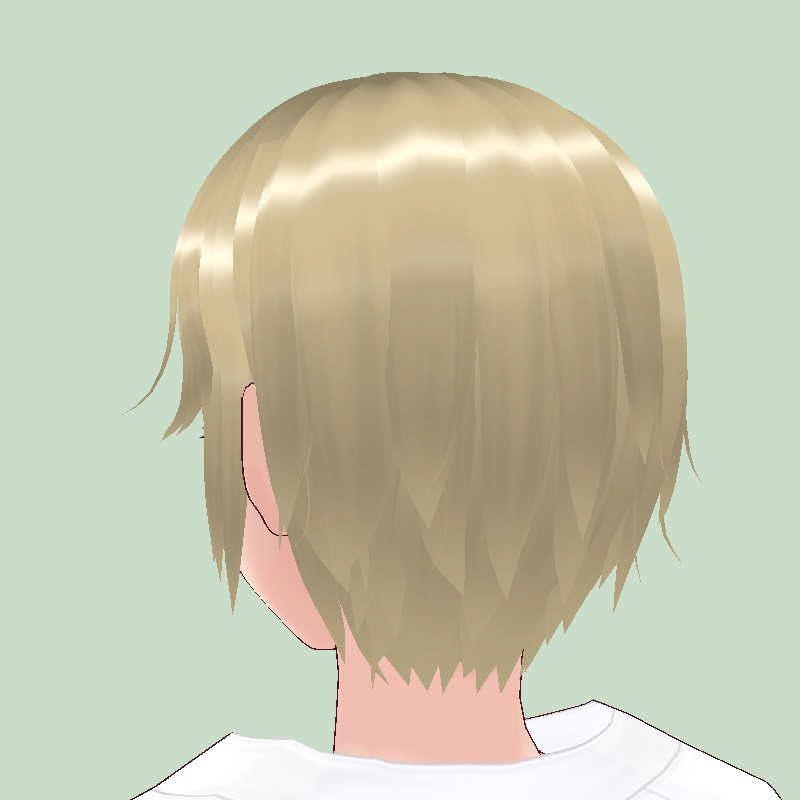 【VRoid用】【正式版】ショートヘア金髪、黒髪2色入りセット【ヘアプリセット】