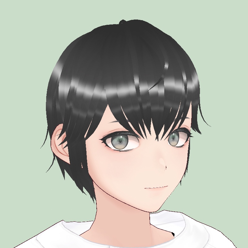 【VRoid用】【正式版】ショートヘア金髪、黒髪2色入りセット【ヘアプリセット】