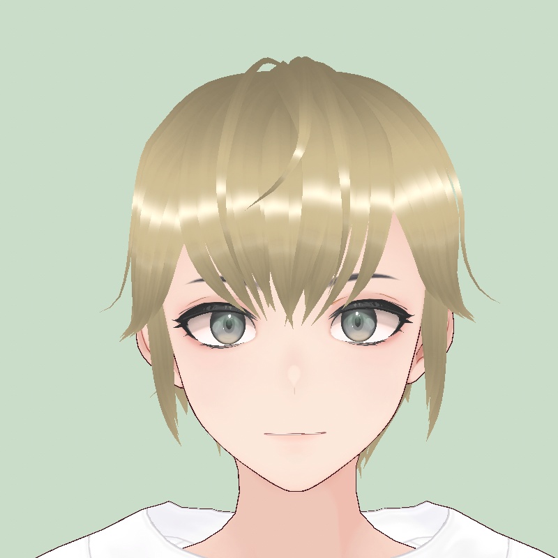 【VRoid用】【正式版】ショートヘア金髪、黒髪2色入りセット【ヘアプリセット】