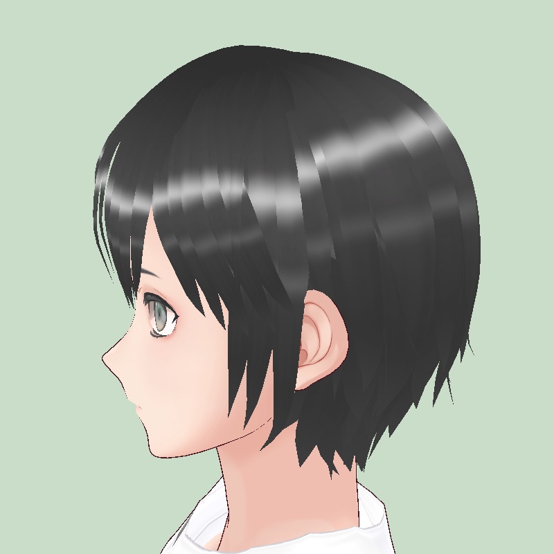 【VRoid用】【正式版】ショートヘア金髪、黒髪2色入りセット【ヘアプリセット】