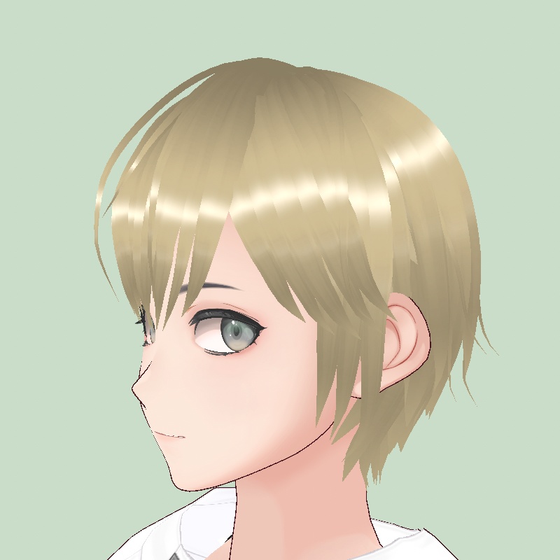 【VRoid用】【正式版】ショートヘア金髪、黒髪2色入りセット【ヘアプリセット】