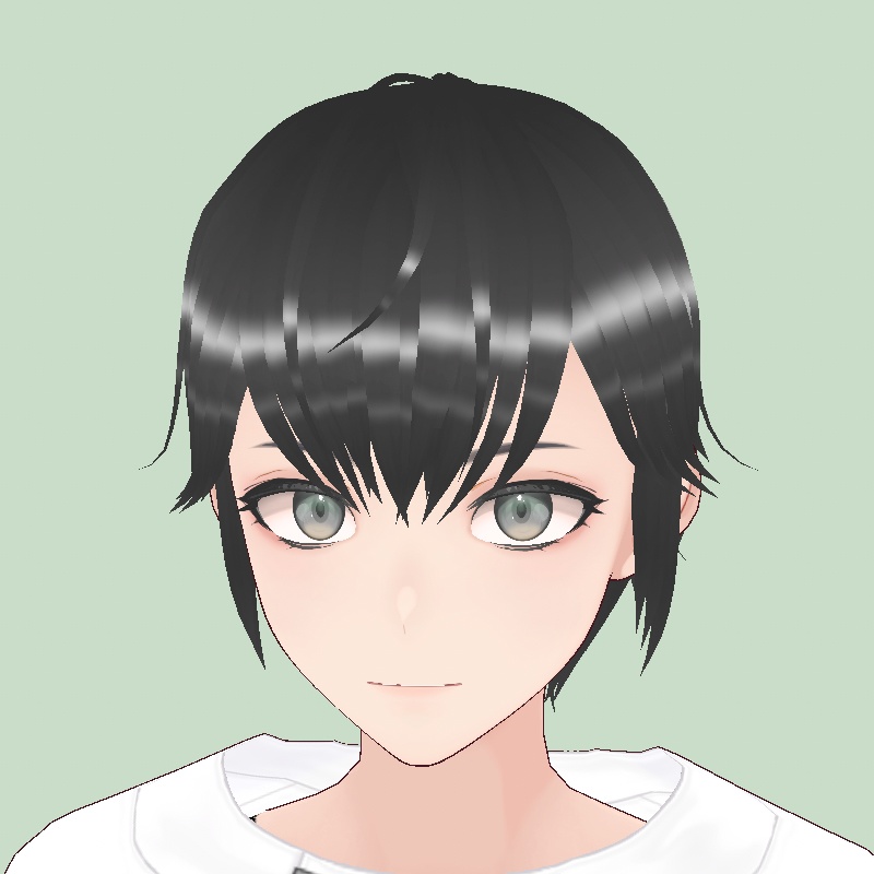 【VRoid用】【正式版】ショートヘア金髪、黒髪2色入りセット【ヘアプリセット】