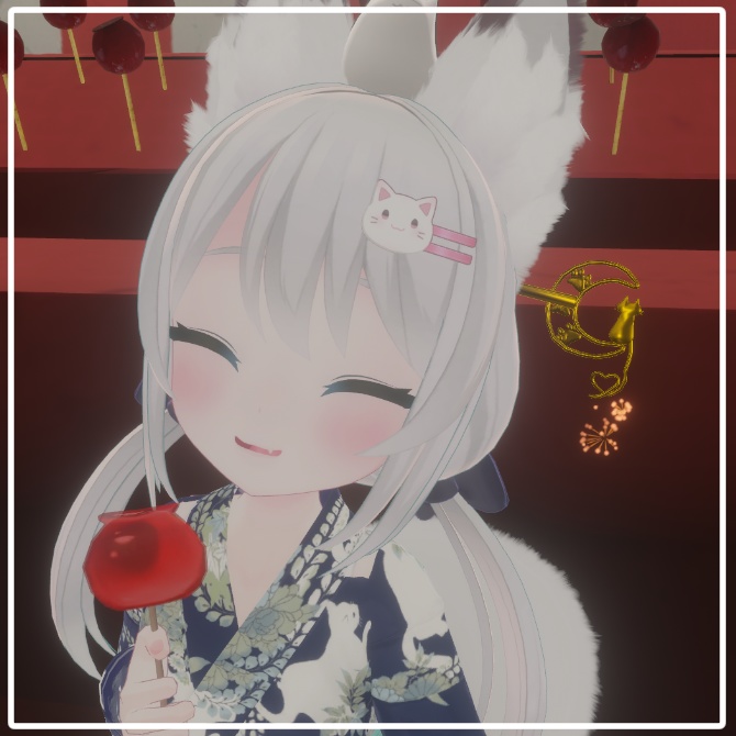 ねこ花火かんざし