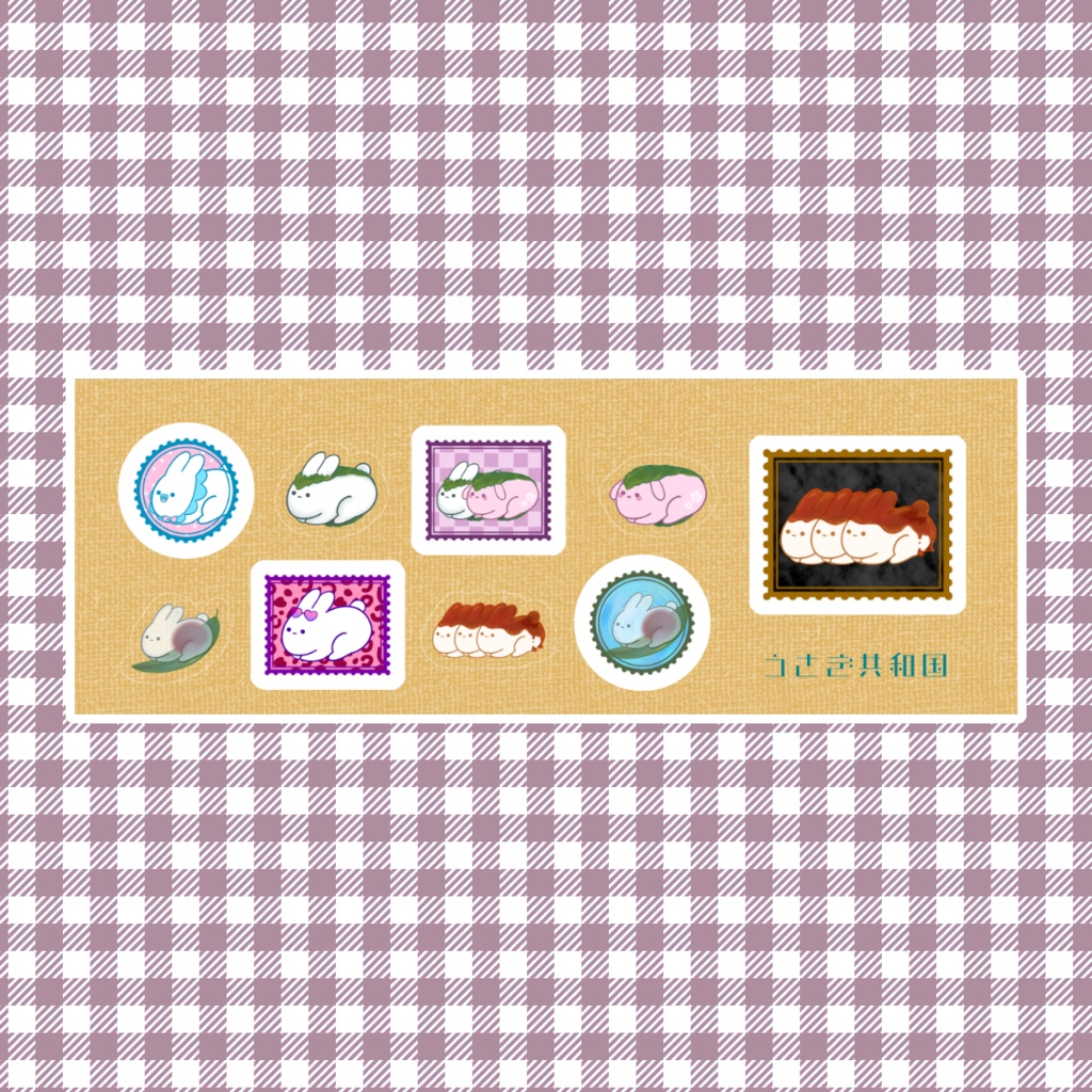 しゃくれうさぎシール【黄】