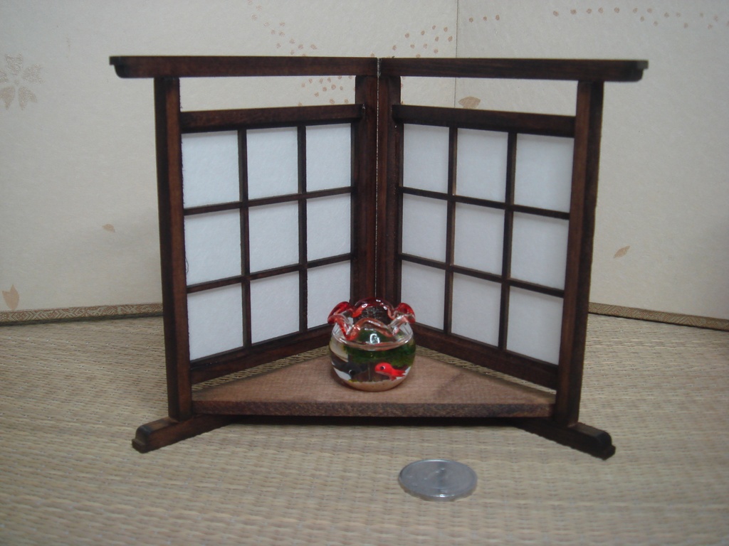 開き衝立 台付き