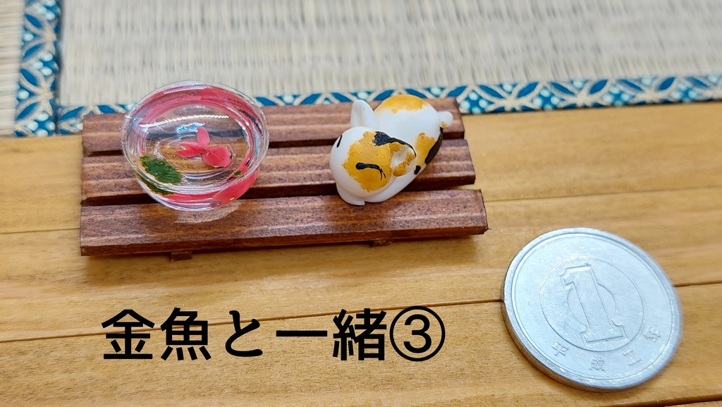 金魚と一緒 (=^・^=)