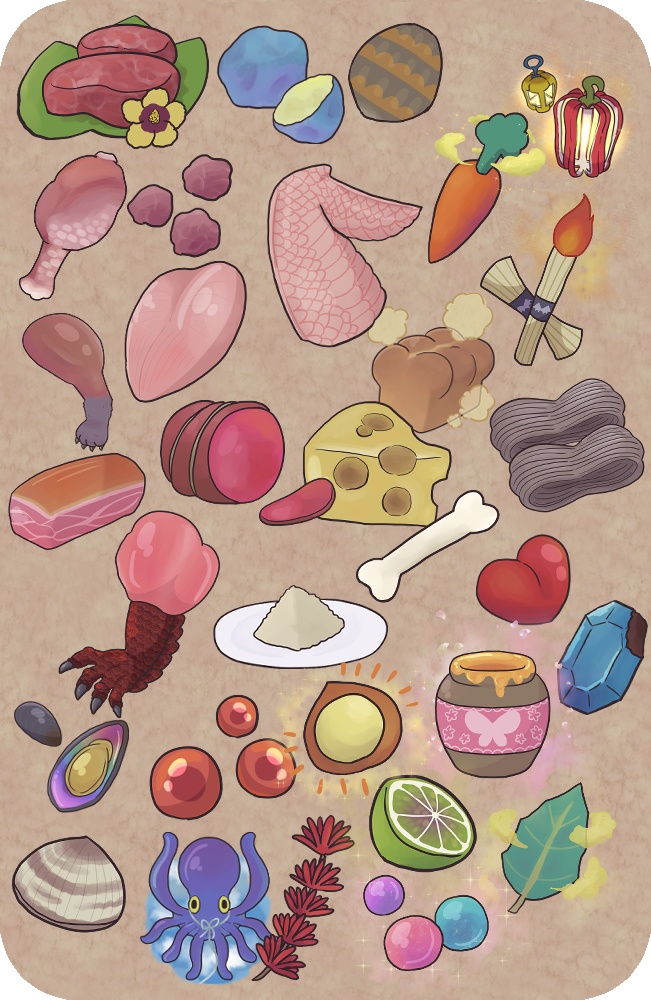 せかいじゅごはん用　食材イラスト