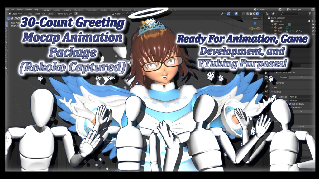 30-Count Greeting Mocap Animation Package (Rokoko Captured)