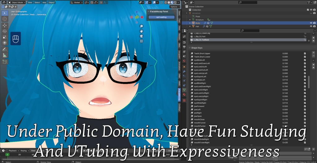 Test-Chan (ARKit + ViveLipTracker + OVRLipsync + CamMatic Study Model)