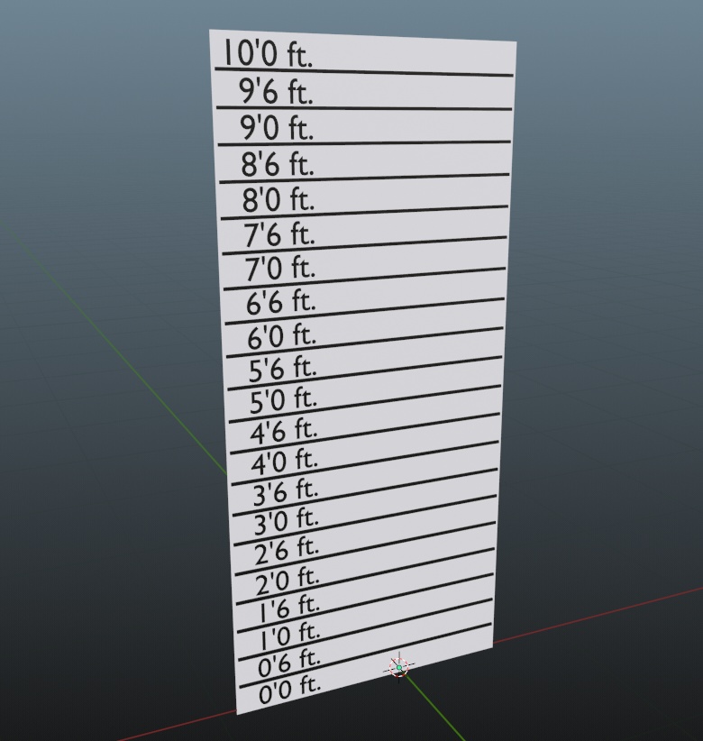 Height Chart For VRChat/VRM/Unity Avatar Scaling (Public Domain)