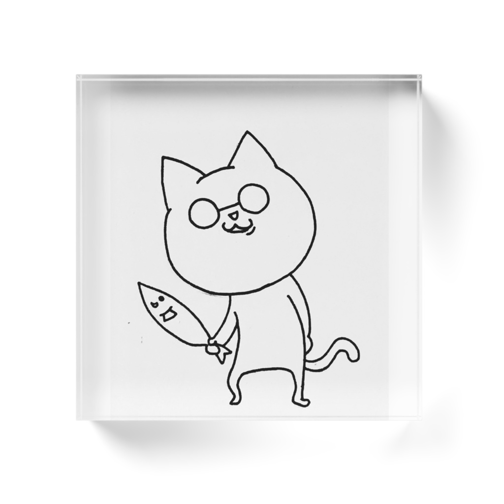 ネコ掘さん アクリルブロック
