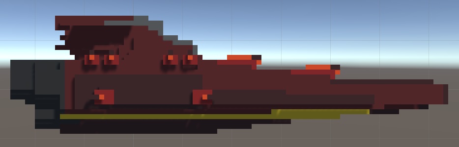 【ボクセル風 航宙艦001シリーズ04】航宙駆逐艦(3D for Unity )