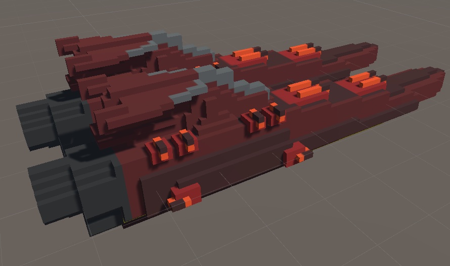 【ボクセル風 航宙艦001シリーズ04】航宙駆逐艦(3D for Unity )