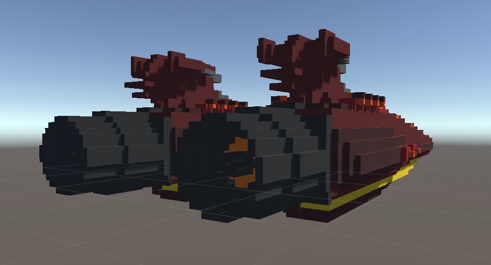 【ボクセル風 宇宙戦艦001シリーズ03】航宙巡洋艦(3D for Unity )