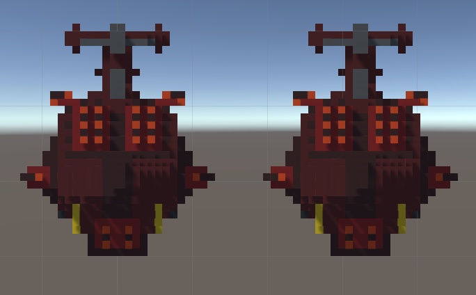 【ボクセル風 宇宙戦艦001シリーズ03】航宙巡洋艦(3D for Unity )