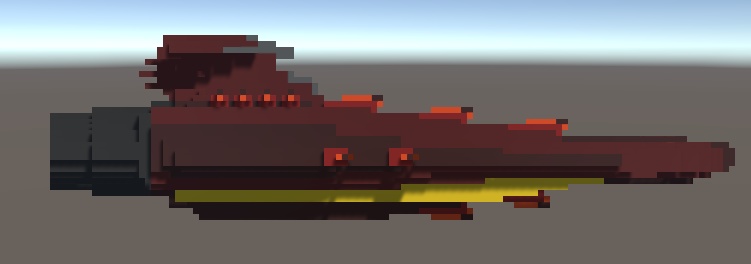 【ボクセル風 宇宙戦艦001シリーズ03】航宙巡洋艦(3D for Unity )