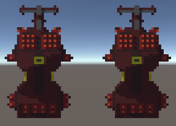 【ボクセル風 航宙艦001シリーズ02】航宙戦闘艦(戦艦)(3D for Unity )