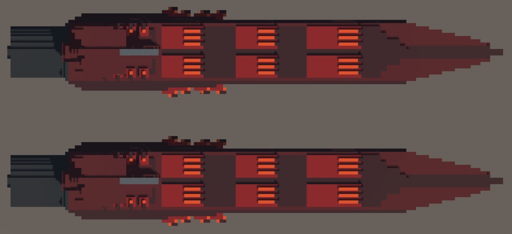 【ボクセル風 航宙艦001シリーズ02】航宙戦闘艦(戦艦)(3D for Unity )