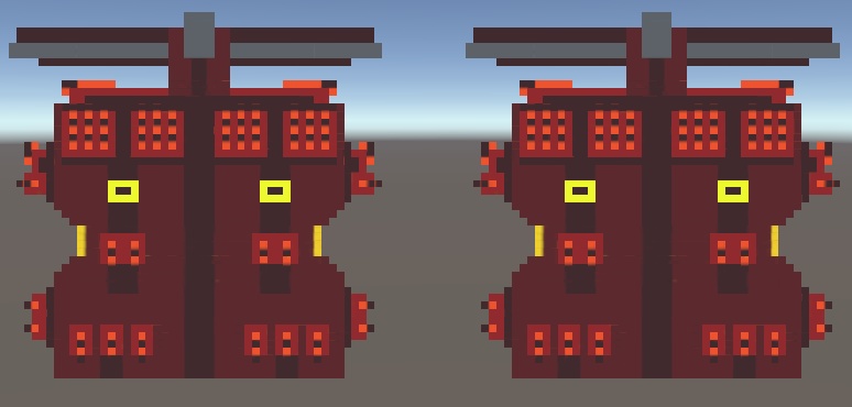 【ボクセル風 航宙艦001シリーズ01】超弩級一等航宙戦闘艦(3D for Unity )