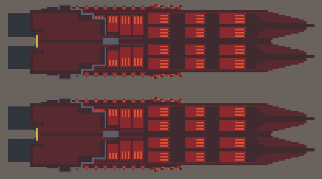 【ボクセル風 航宙艦001シリーズ01】超弩級一等航宙戦闘艦(3D for Unity )