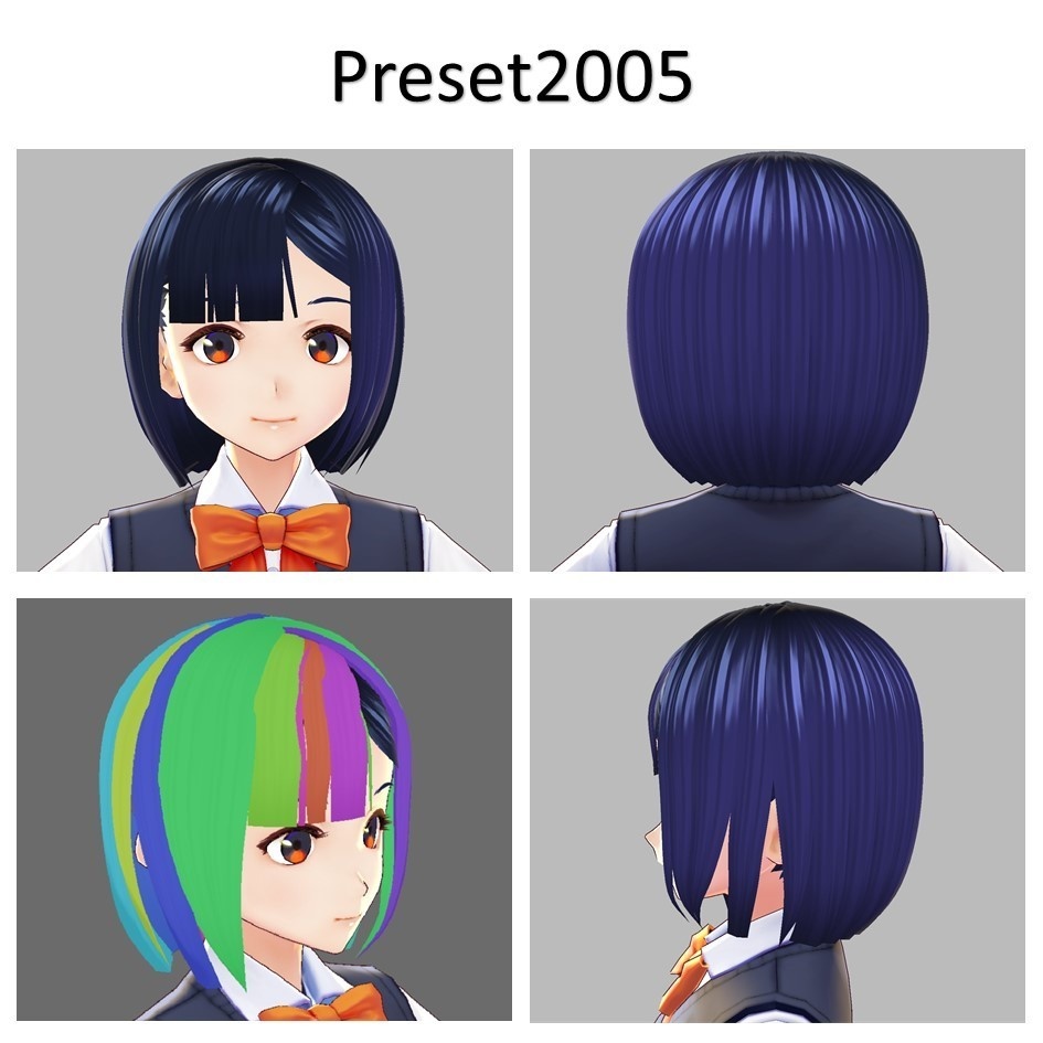 【VRoid用】製作応援ショートヘア4種類