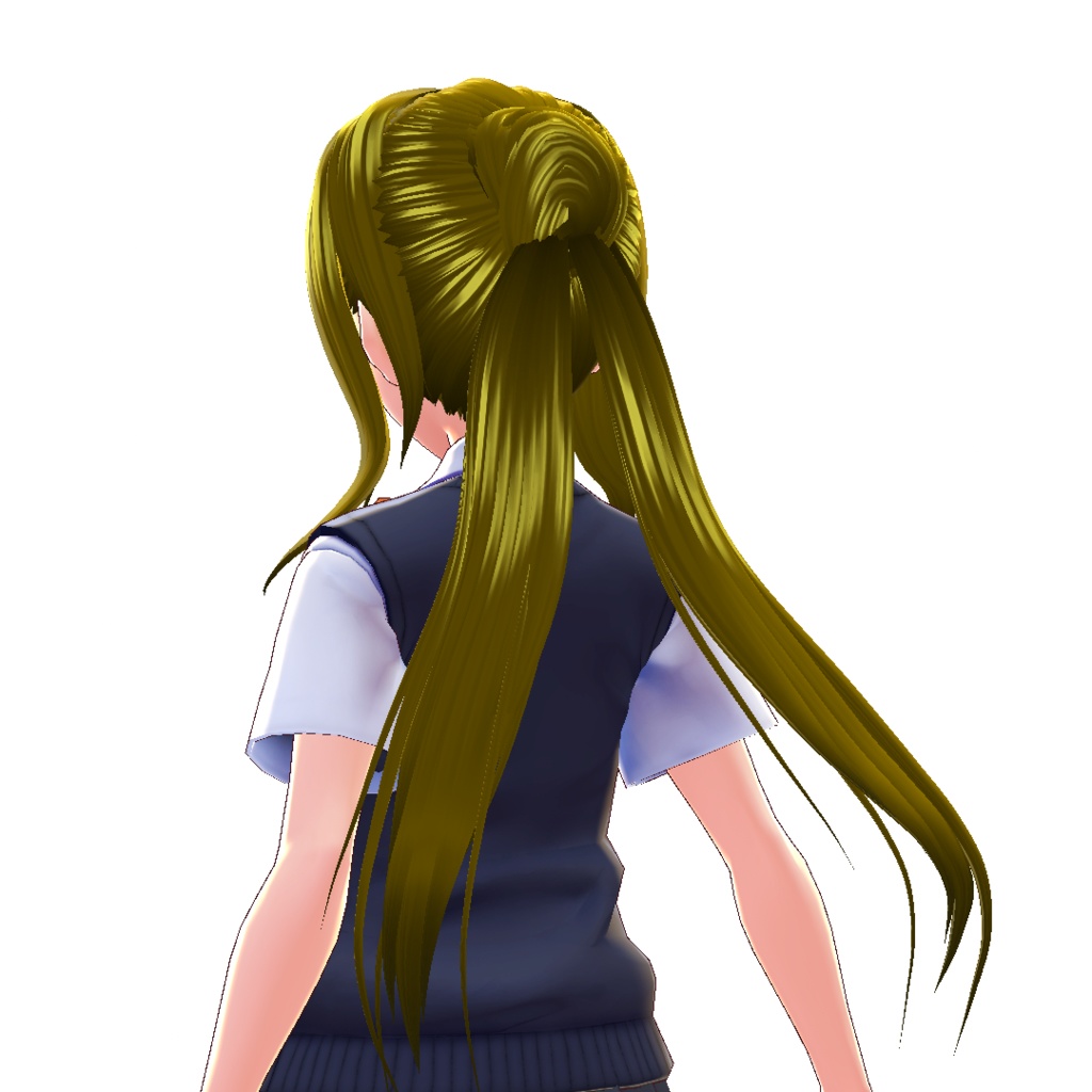 【VRoid用】お団子ヘアー2種 ツインテール・ポニーテイル