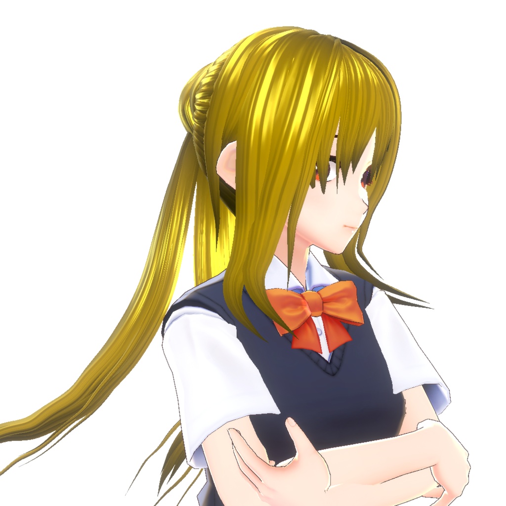 【VRoid用】お団子ヘアー2種 ツインテール・ポニーテイル