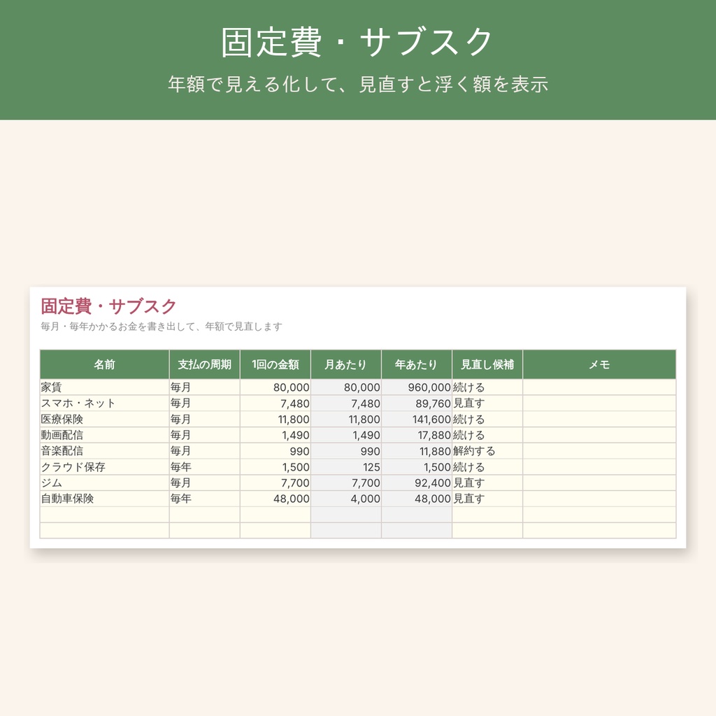 2027年版 予算つき家計簿|入れるだけで予算の残り・貯蓄率を自動計算【Excel/スプレッドシート・記入例付き】